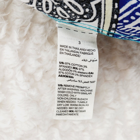 Blouse Size XL Pink Teal Stripe Resort Paisley Artcore Flamboyant Psychedelic - Picture 13 of 16